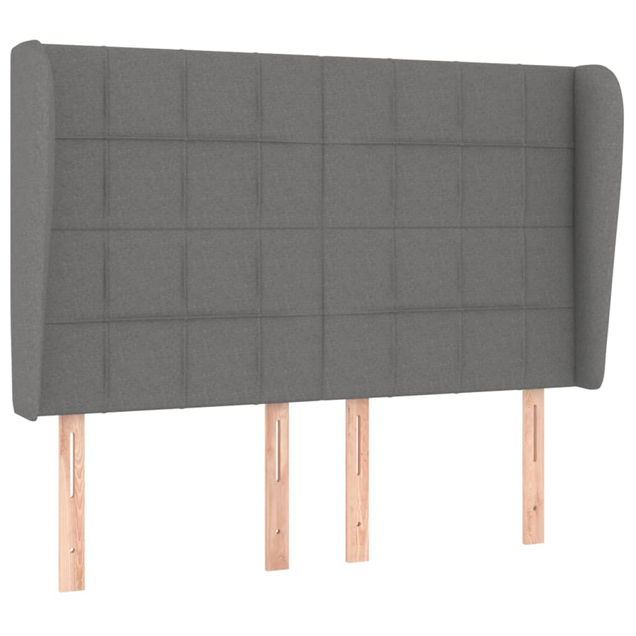 Headboard with Ears Dark Grey 147 cm Fabric