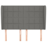 Headboard with Ears Dark Grey 147 cm Fabric - Side View