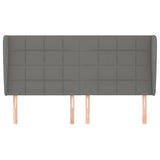 Headboard with Ears Dark Grey 203 cm Fabric