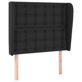 Headboard with Ears Black 83 cm Faux Leather