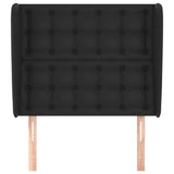 Headboard with Ears Black 103 cm Faux Leather