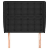 Headboard with Ears Black 103 cm Faux Leather - Side View