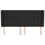 Headboard with Ears Black 163 cm Faux Leather