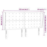 Headboard with Ears Black 163 cm Faux Leather
