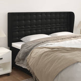 Headboard with Ears Black 203 cm Faux Leather