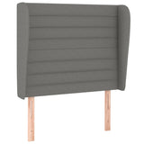 Headboard with Ears Dark Grey 83 cm Fabric - Front View
