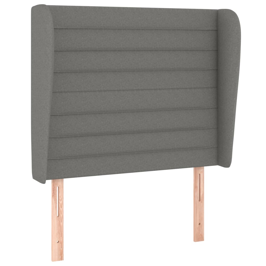 Headboard with Ears Dark Grey 103 cm Fabric