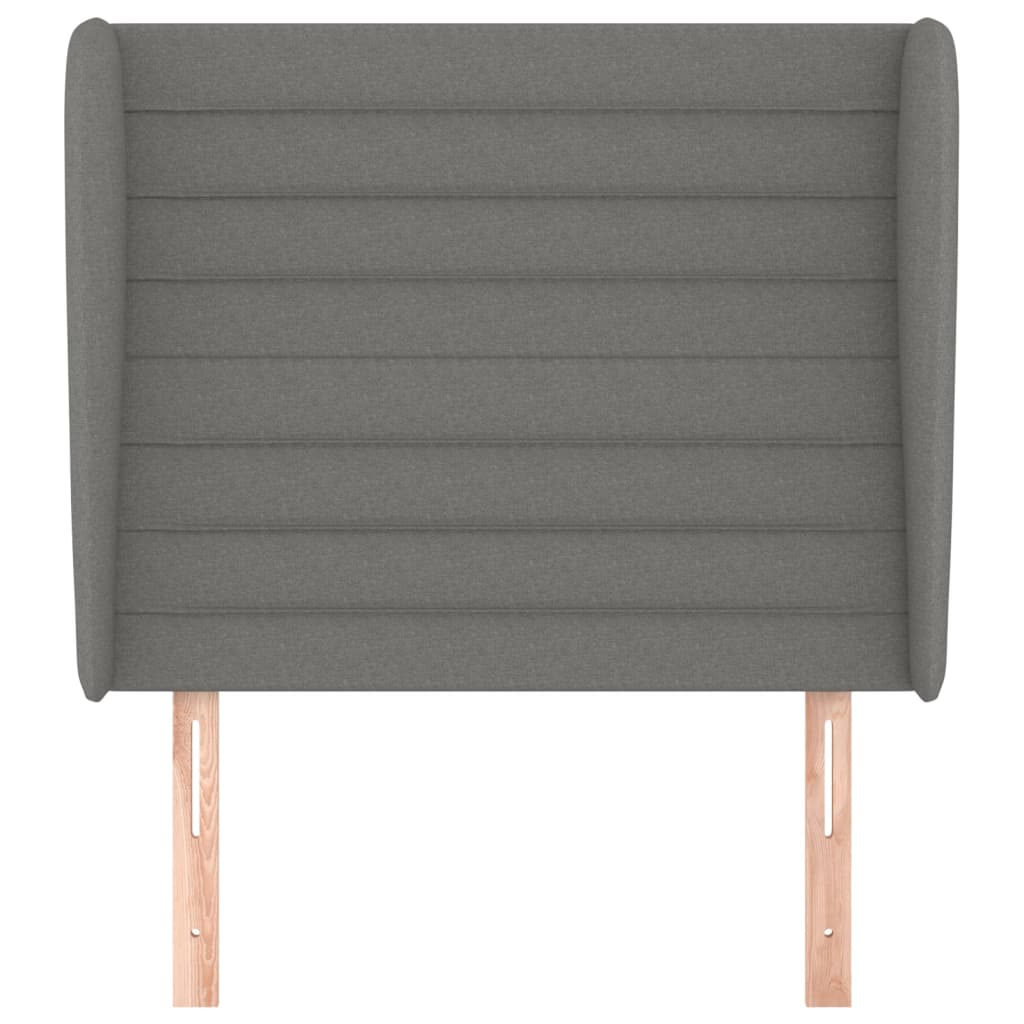 Headboard with Ears Dark Grey 103 cm Fabric
