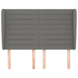 Headboard with Ears Dark Grey 147x23x118/128 cm Fabric - Side View