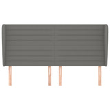Headboard with Ears Dark Grey 163 cm Fabric