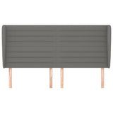 Headboard with Ears Dark Grey 203 cm Fabric