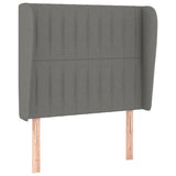 Headboard with Ears Dark Grey 83 cm Fabric - Front View