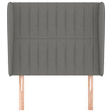 Headboard with Ears Dark Grey 83 cm Fabric - Side View
