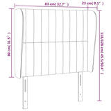 Headboard with Ears Dark Grey 83 cm Fabric - Extra Image