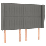 Headboard with Ears Dark Grey 147 cm Fabric - Front View