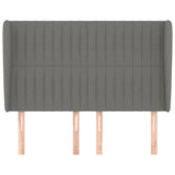 Headboard with Ears Dark Grey 147 cm Fabric