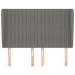 Headboard with Ears Dark Grey 147 cm Fabric