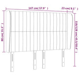 Headboard with Ears Dark Grey 147 cm Fabric - Extra Image