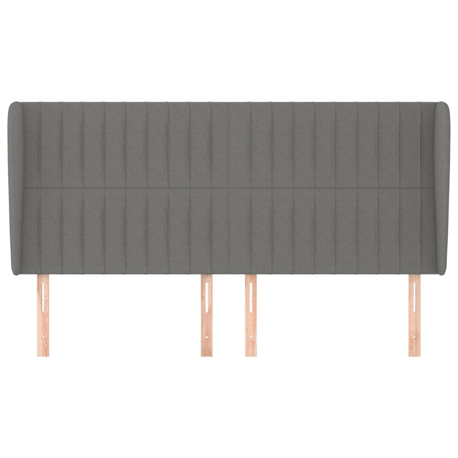 Headboard with Ears Dark Grey 163 cm Fabric