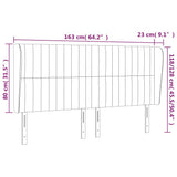 Headboard with Ears Dark Grey 163x23x118/128 cm Fabric - Extra Image