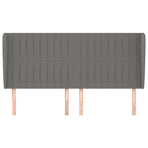 Headboard with Ears Dark Grey 203 cm Fabric