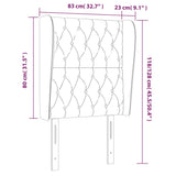 Headboard with Ears Dark Grey 83 cm Fabric - Extra Image