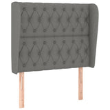 Headboard with Ears Dark Grey 103 cm Fabric - Front View