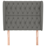 Headboard with Ears Dark Grey 103 cm Fabric