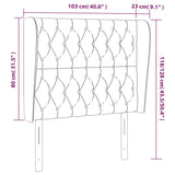 Headboard with Ears Dark Grey 103 cm Fabric - Extra Image