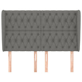 Headboard with Ears Dark Grey 147 cm Fabric - Side View