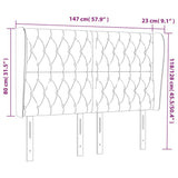 Headboard with Ears Dark Grey 147 cm Fabric