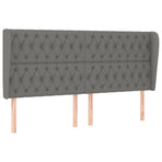 Headboard with Ears Dark Grey 203 cm Fabric