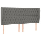 Headboard with Ears Dark Grey 203 cm Fabric - Front View