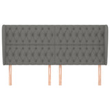 Headboard with Ears Dark Grey 203 cm Fabric