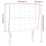 Headboard with Ears Dark Grey 83 cm Fabric - Extra Image