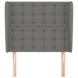 Headboard with Ears Dark Grey 103 cm Fabric - Side View
