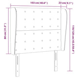 Headboard with Ears Dark Grey 103 cm Fabric - Extra Image