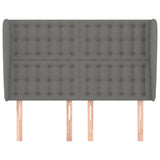 Headboard with Ears Dark Grey 147 cm Fabric