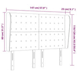 Headboard with Ears Dark Grey 147 cm Fabric - Extra Image