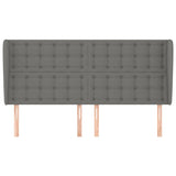 Headboard with Ears Dark Grey 163x23x118/128 cm Fabric - Side View