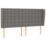 Headboard with Ears Dark Grey 203 cm Fabric - Front View