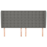 Headboard with Ears Dark Grey 203 cm Fabric