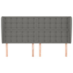 Headboard with Ears Dark Grey 203 cm Fabric