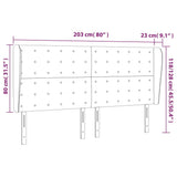 Headboard with Ears Dark Grey 203 cm Fabric - Extra Image