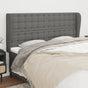 Headboard with Ears Dark Grey 203 cm Fabric