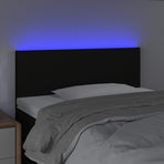 LED Headboard Black 100 cm Fabric