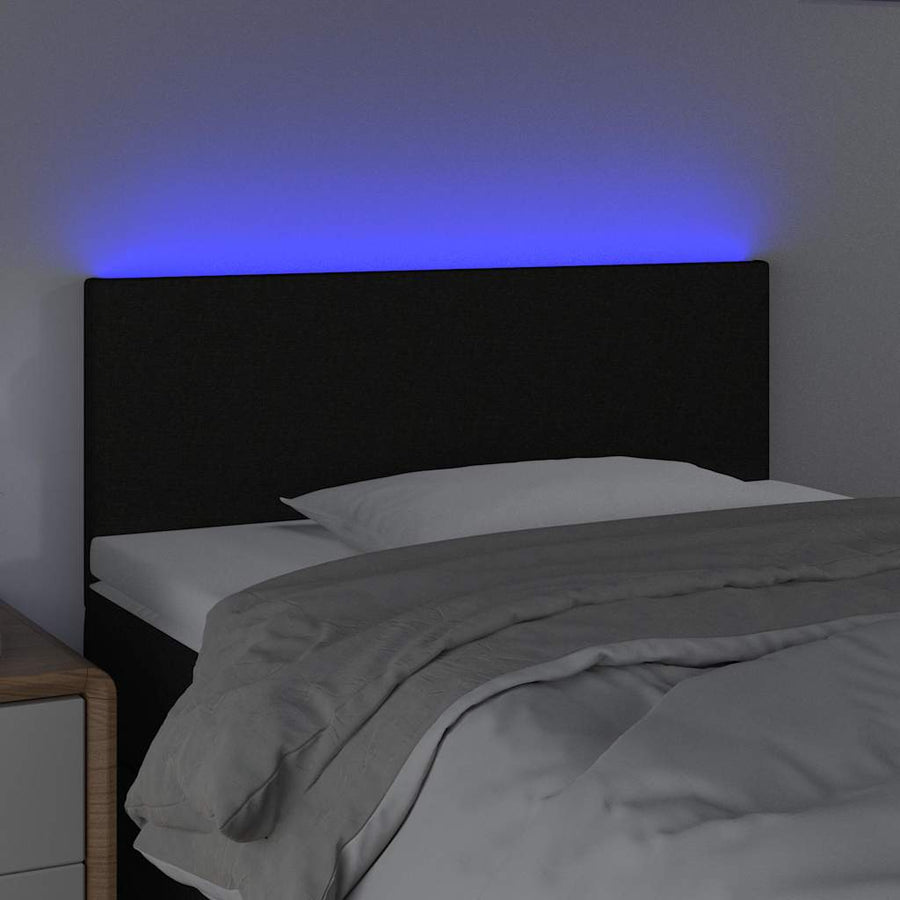 LED Headboard Black 100 cm Fabric