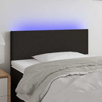 LED Headboard Black 100 cm Fabric