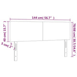 LED Headboard Black 144x5x78/88 cm Fabric