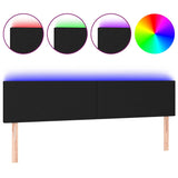 LED Headboard Black 200 cm Fabric - Front View